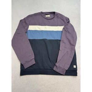 Marine Layer Sweatshirt Mens Medium Multicolor Stripe Fleece Pullover Re-Spun